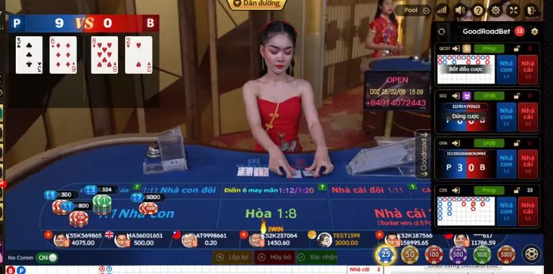 Bàn chơi Baccarat của DG đang có đông thành viên